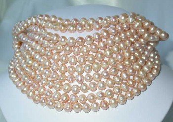 Wholesale 10 pcs. 17"" 7-8mm pink pearl necklace