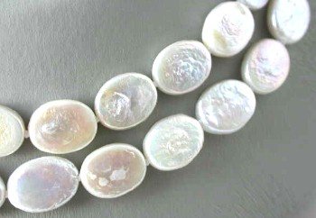 14K 32"" 10*12mm white biwa pearl necklace