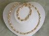 16'/7.5"" pink freshwater Pearl&crystal Necklace set