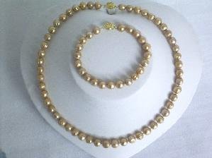 Beautiful! 17.5"" 7.5-8mm champagne cultured FW pearl necklace an