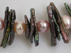 16"" 20mm purple cultured freshwater biwa pearl necklace