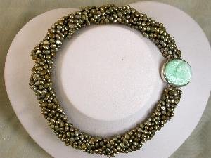 Beautiful 8rows 16"" 4-5mm purple Pearl necklace cameo clasp