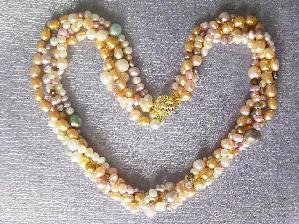 Beautiful! 16"" 4rows colorful cultured FW pearl necklace