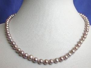 Beautiful! 16"" 6-7mm AA purple cultured FW Pearl Necklace
