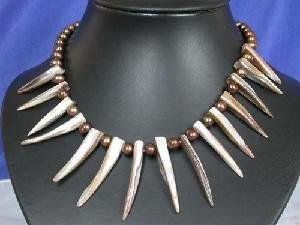 Beautiful! 16"" 7-7.5mm grey cultured FW pearl&30-40mm long shape