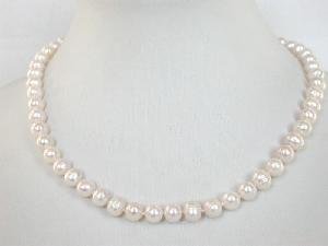Beautiful! 16"" 7-8mm white cultured FW Pearl necklace