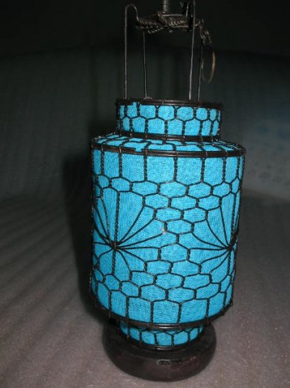 stunning round blue Chinese Culture lantern