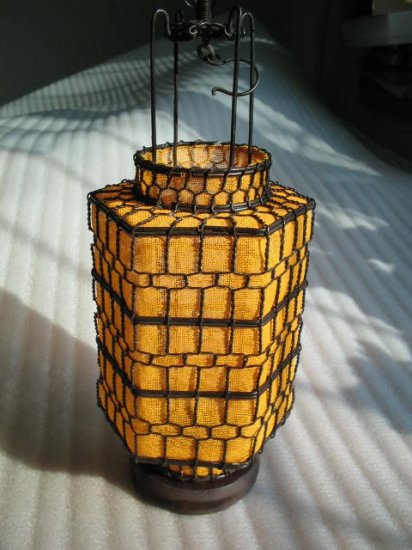 S. hexagon yellow Chinese Culture lantern