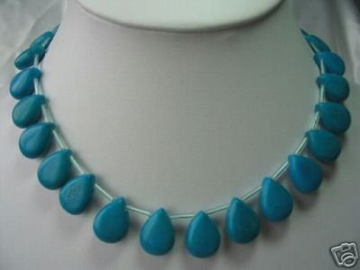 16"" charming turquoise melon seeds beads necklace