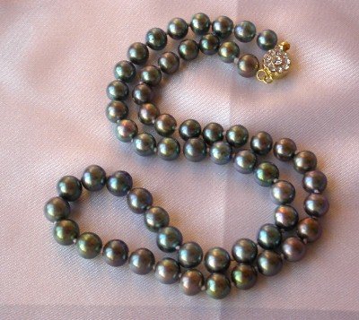 17"" 6-7mm grade AA peacock pearl necklace