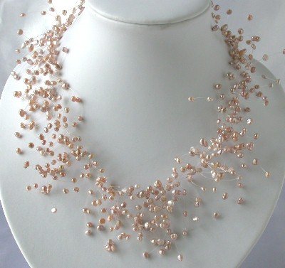 15""5-6mm pink F/W pearl necklace