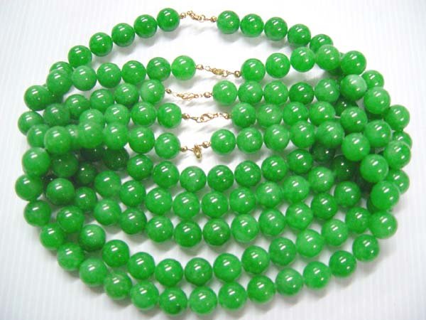 wholesale 5 piece 17'' 12mm Malaysia jade necklace