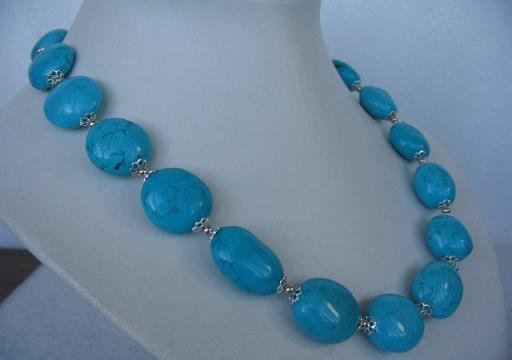 18"" exquisite blue turquoise necklace