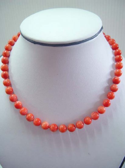 18"" stunning 8mm pink coral beads necklace