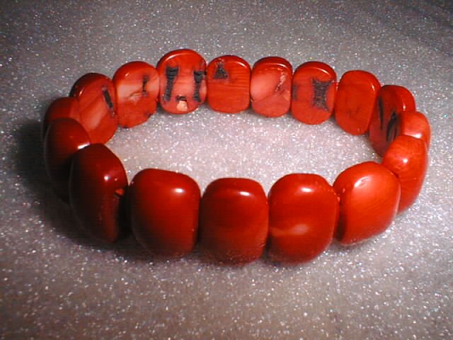 stunning red coral beads bracelet