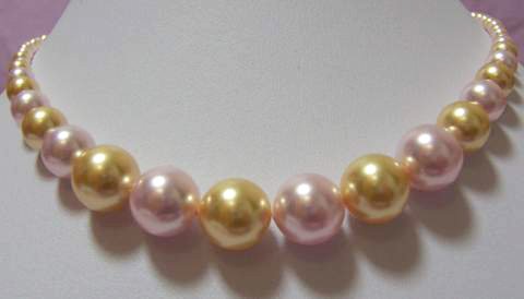 16'' 14MM L.MULTI-COLORS SEA SHELL PEARL