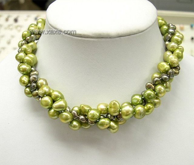 16'' 3rows Genuine Cultured Pearl Necklace