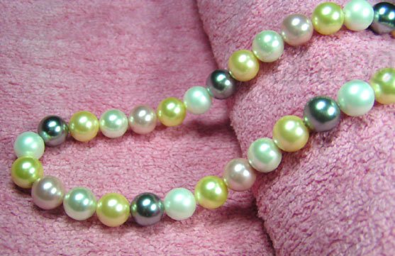 17'' 10MM L.MULTI-COLORS SEA SHELL PEARL