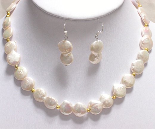 17'' 11mm-20mm CULTURED PEARL NECKLACE & EARRING