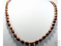21'' 10MM-12MM Coffee Cultured Pearl Necklace 925s