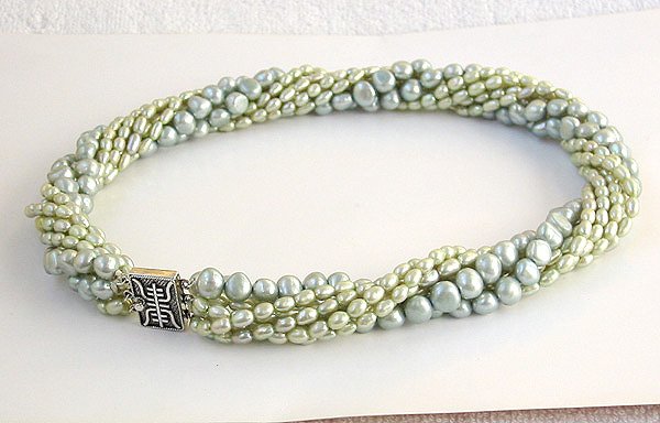 6ROWS CULTURED PEARL NECKLACE 925S