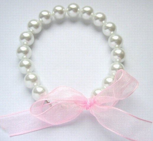 8'' 10MM WHITE SOUTH SEA SHELL PEARL RIBAND BRACELET