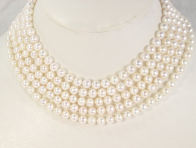 80'' 7-8MM WHITE CULTURED PEARL NECKLACE