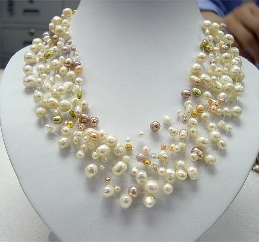 8ROWS L.MULTI-COLORS CULTURED PEARL NECKLACE