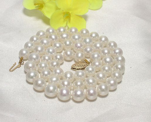 AA 6.5-7MM LUSTER CULTURED PEARL NECKLACE 14K CLASP