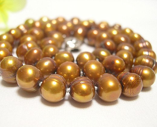 BAROQUE 17'' 8-9MM COFFEE CULTURED PEARL NECKLACE