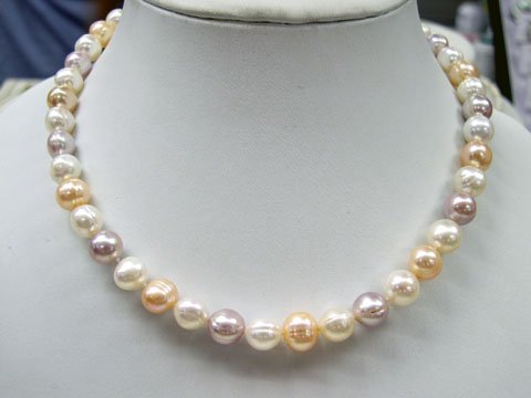 Baroque 16'' one row multi_color cultured pearl Necklace