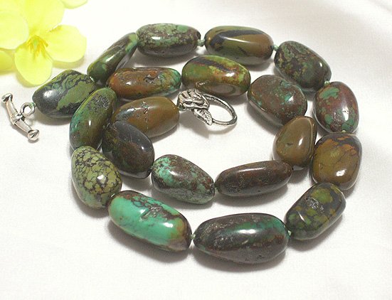 BEAUTIFUL 16'' 12-22mm NATURAL OLD TURQUOISE NECKLACE