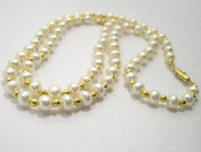 Beautiful 1row 6-7mm cultured pearl neckalce & bracelet
