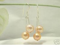 Beautiful 7-8mm pink Cultured Pearl Earrings