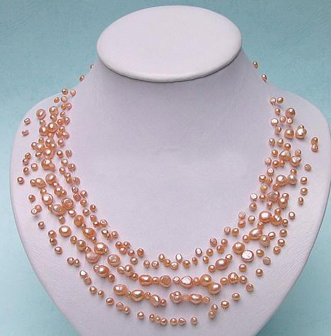 CHARMING PINK GENUINE CULTURED PEARL NECKLACE