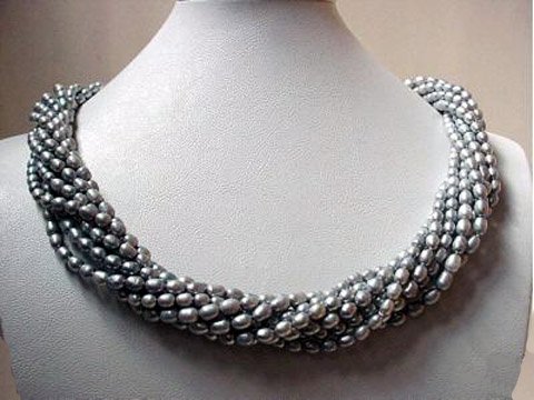 Charming 18'' 8rows silver freshwater pearl necklace