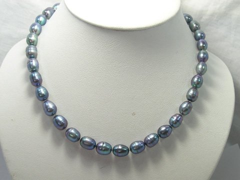 EXCELLENT 10-11MM peacock FW Cultured Pearl Necklace