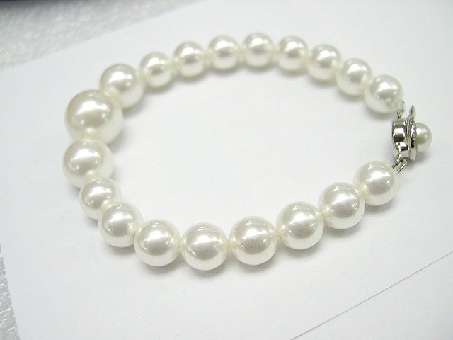 Excelent 10-14mm white south sea shell Pearl bracelet