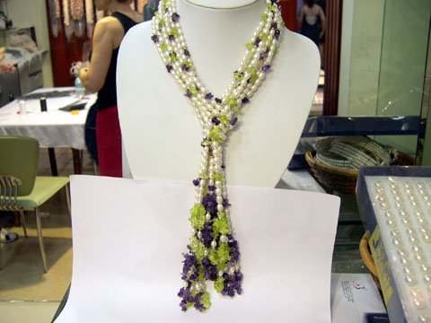 Excelent 51'' 4 rows white FW CULTURED PEARL NECKlace