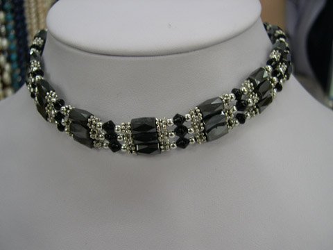 Excellence 15'' 3strand magnet_crystal Necklace