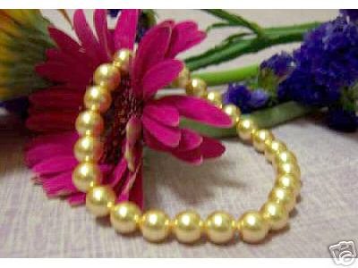 Excellence 8MM GOLD SOUTH SEA SHELL PEARL BRACELET