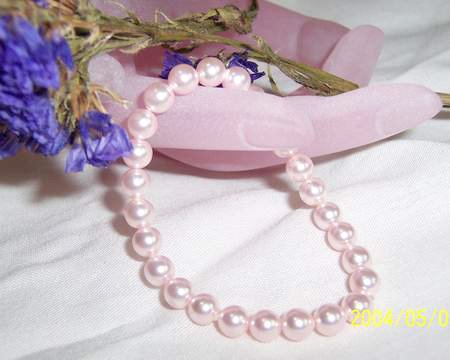 Excellence 8MM PINK SOUTH SEA SHELL PEARL BRACELET