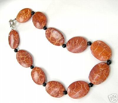 Huge 17'' 25-35mm coral necklace