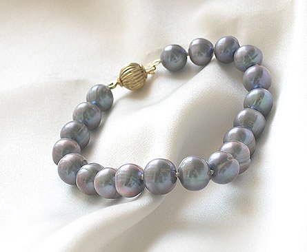 ROUND 7'' 7-8MM BLACK CULTURED PEARL BRACELET