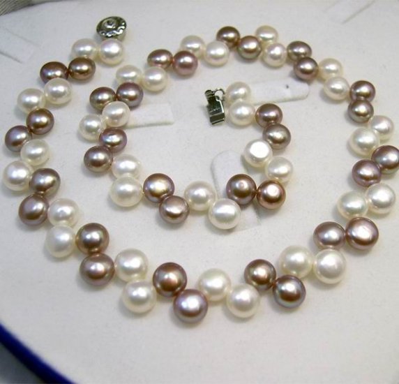 SINGLE WHITE PURPLE GENUINE CULTURED PEARL Necklace