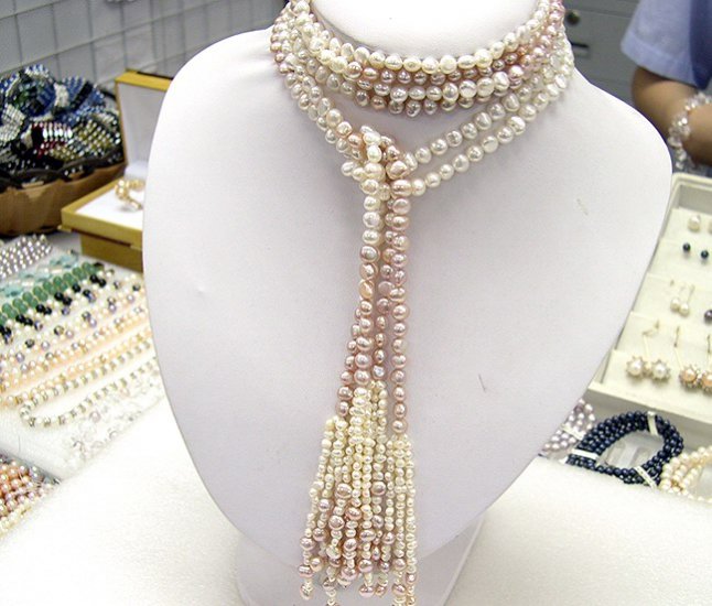 STUNNING 47'' 2-PCS Genuine Cultured Pearl Necklace