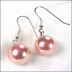 SUPERB 10MM PINK SOUTH SEA SHELL PEARL ERS 925S