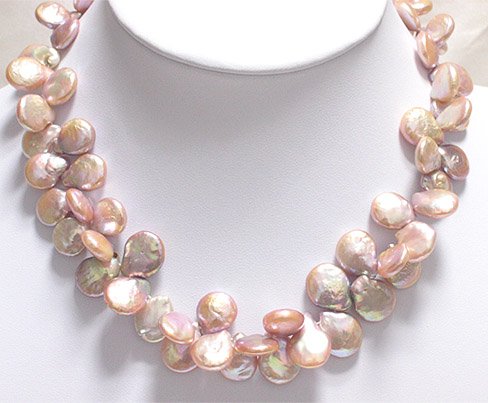 SUPERB 12mm-16mm CULTURED PEARL NECKLACE 925S