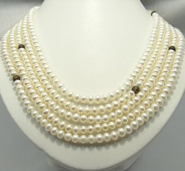 UNIQUE 108'' High Luster Cultured Pearl Crystal Necklace