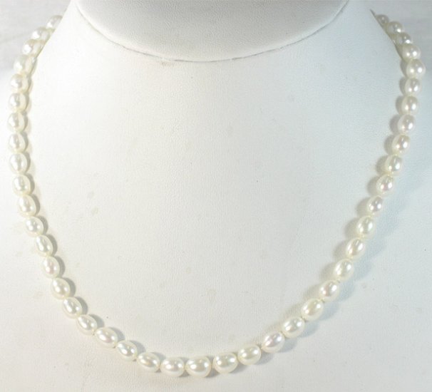 WHOLESALE 5-PCS 17'' WHITE cultured Pearl Necklaces